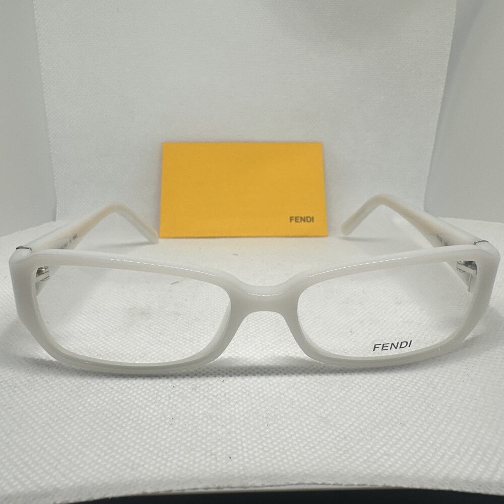 Fendi F777R 105 Eyeglasses Frames White Clear Pattern 52-14-135 Italy Womens